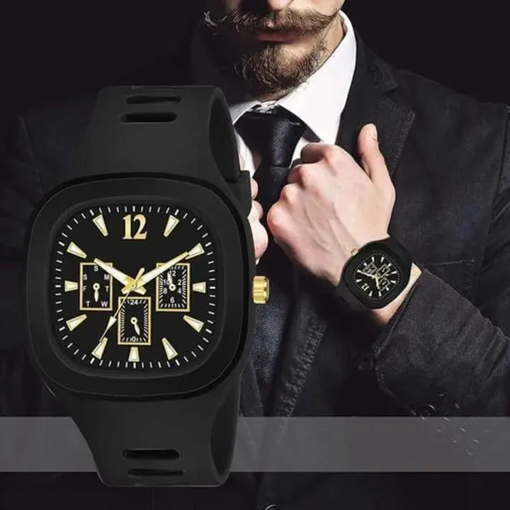 Modern Black Gold Watch for Men Pakistan