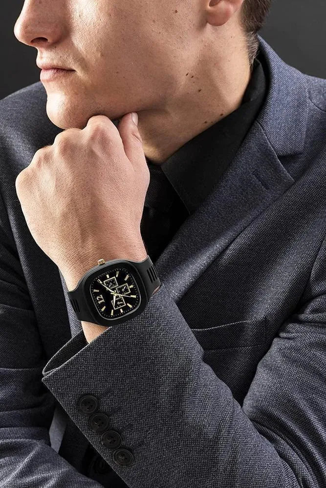 Modern Black Gold Watch for Men Pakistan
