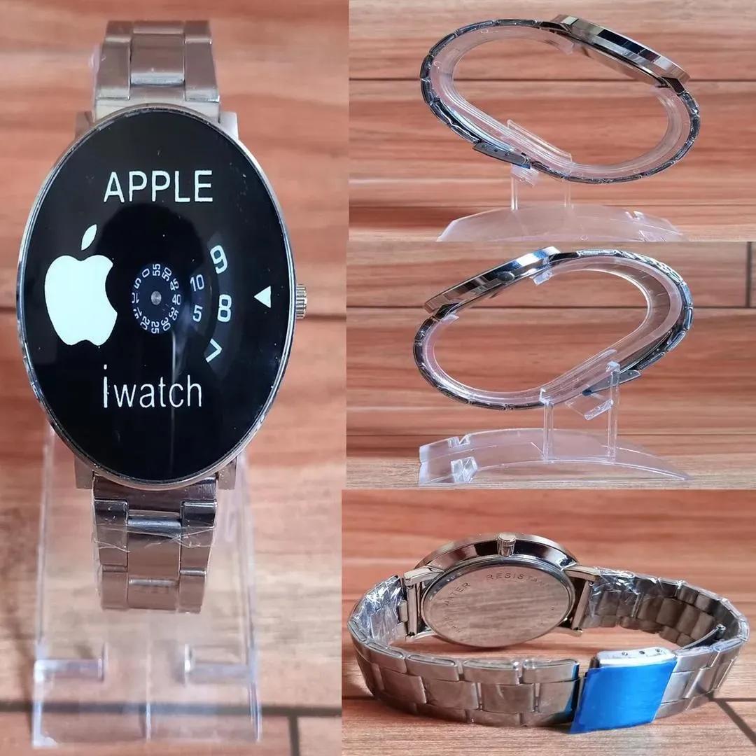 Classic Apple Logo Kids Watches Black White Steel Band