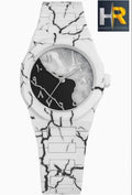 Unisex Marble Vein Watch Black White Pearl Black
