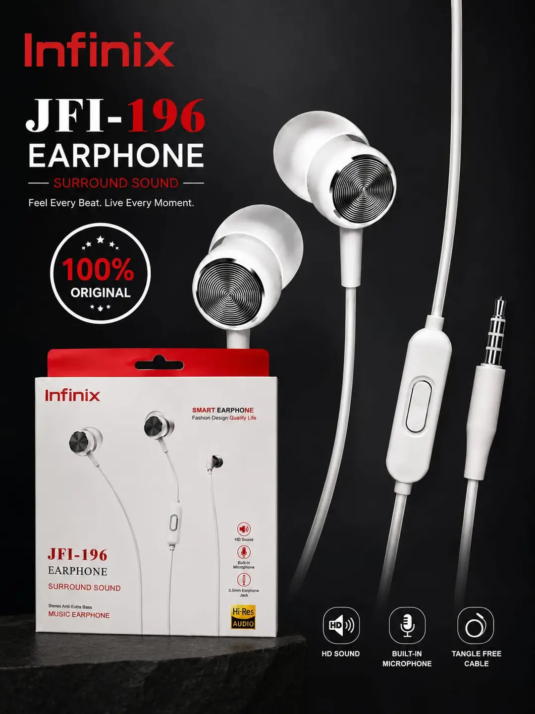 Clear Voice Wired Earphones White